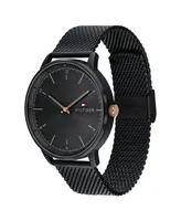 Tommy Hilfiger Men's Black Stainless Steel Mesh Bracelet Watch 43mm