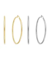 Inc International Concepts Slim 1 3 4 3 Hoop Earrings In Gold Tone Or Silver Tone Created For Macys