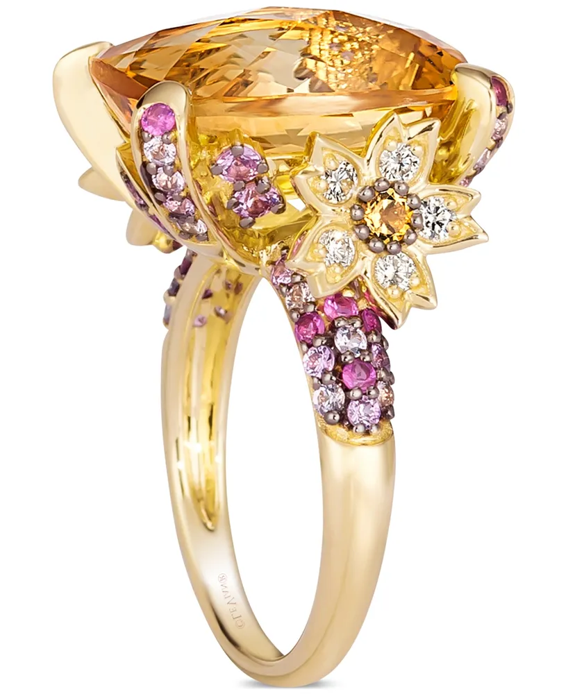 Le Vian Crazy Collection Multi-Gemstone (11 ct. t.w.) & Vanilla Diamond (1/4 ct. t.w.) Statement Ring in 14k Gold