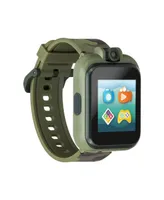 Kid's Playzoom Green Camouflage Print Tpu Strap Smart Watch with Headphones Set 41mm