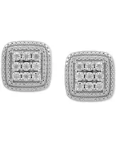 Diamond Cluster Stud Earrings (1/10 ct. t.w.) in Sterling Silver