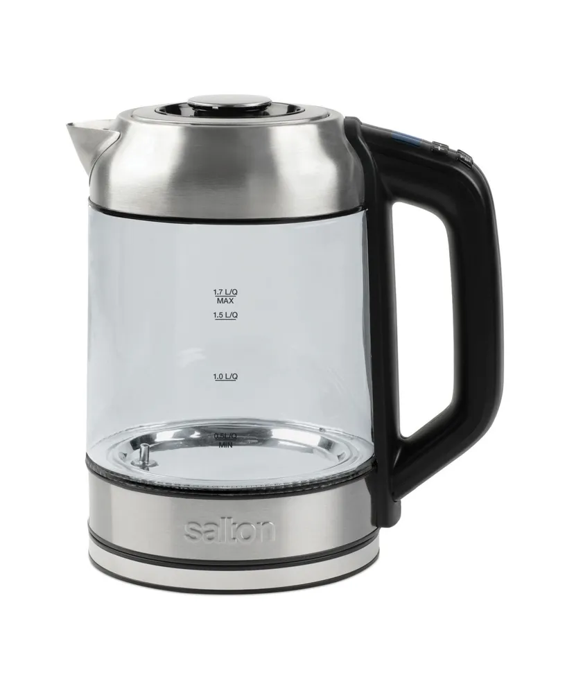 Salton Temperature Control Kettle 1.7 Liter with Tea Steeper - Silver