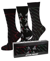 Star Wars Men's Light Saber Battle Socks Gift Set, Pack of 3