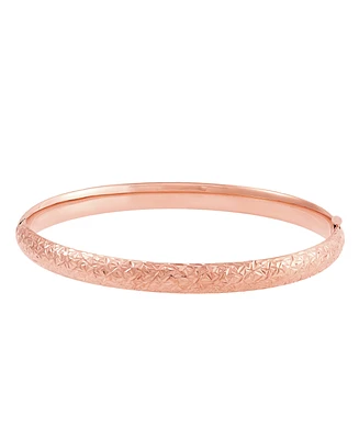 Textured Bangle Bracelet in 10k Gold, White Gold and Rose Gold