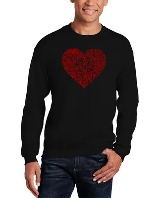 Men's Country Music Heart Word Art Crewneck Sweatshirt