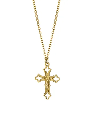 Gold-Tone Crucifix Cross Necklace