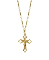 Gold-Tone Crucifix Cross Necklace