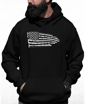 Men's Pledge of Allegiance Flag Word Art Hooded Sweatshirt