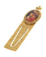 14K Gold-Dipped Christ Bearing Cross Bookmark - Gold