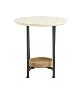 Madison Park Beaumont Modern 20" Round Lower Shelf Storage End Table with Metal Legs