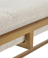 Madison Park Greenwich 45"W Mid-Century Button-tufted Upholstered Metal Base Accent Bench