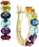 Effy Multi-Gemstone (2-1/8 ct. t.w.) Hoop Earrings in 14k Gold