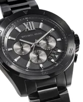 Michael Kors Men's Brecken Chronograph Black Stainless Steel Bracelet Watch 45mm
