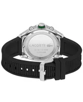 Lacoste Men's Chronograph Tiebreaker Black Silicone Strap Watch 44mm