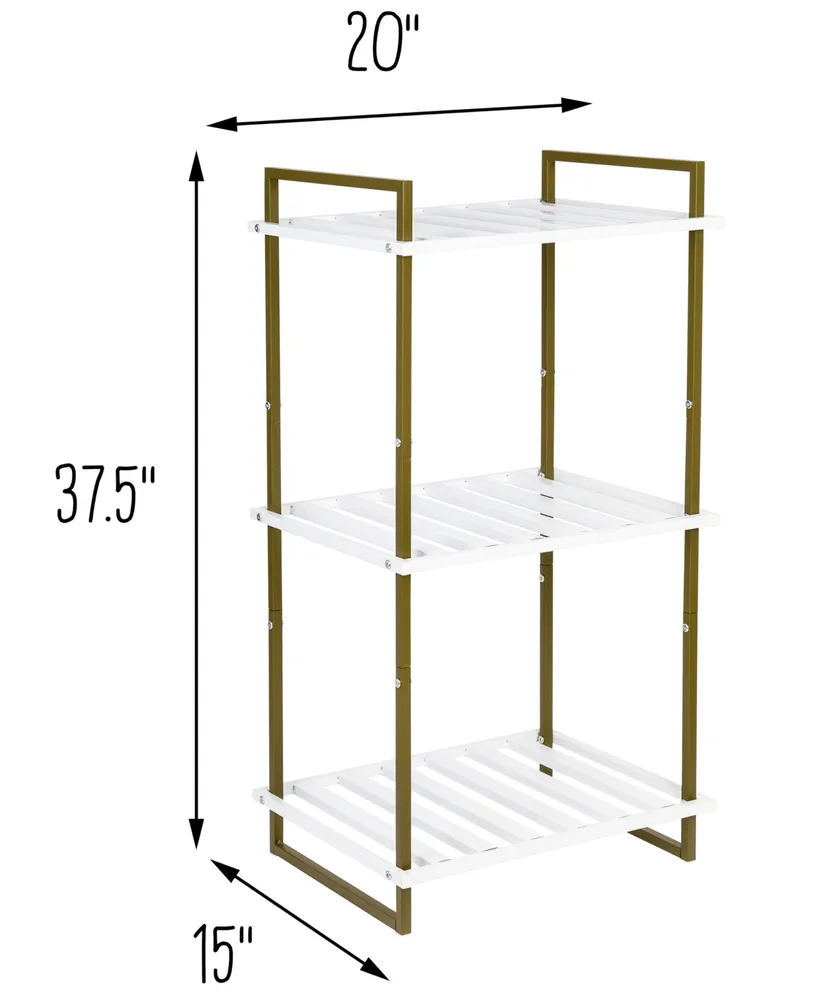 Honey Can Do 3-Tier Tubular Steel Slatted Shelving Unit