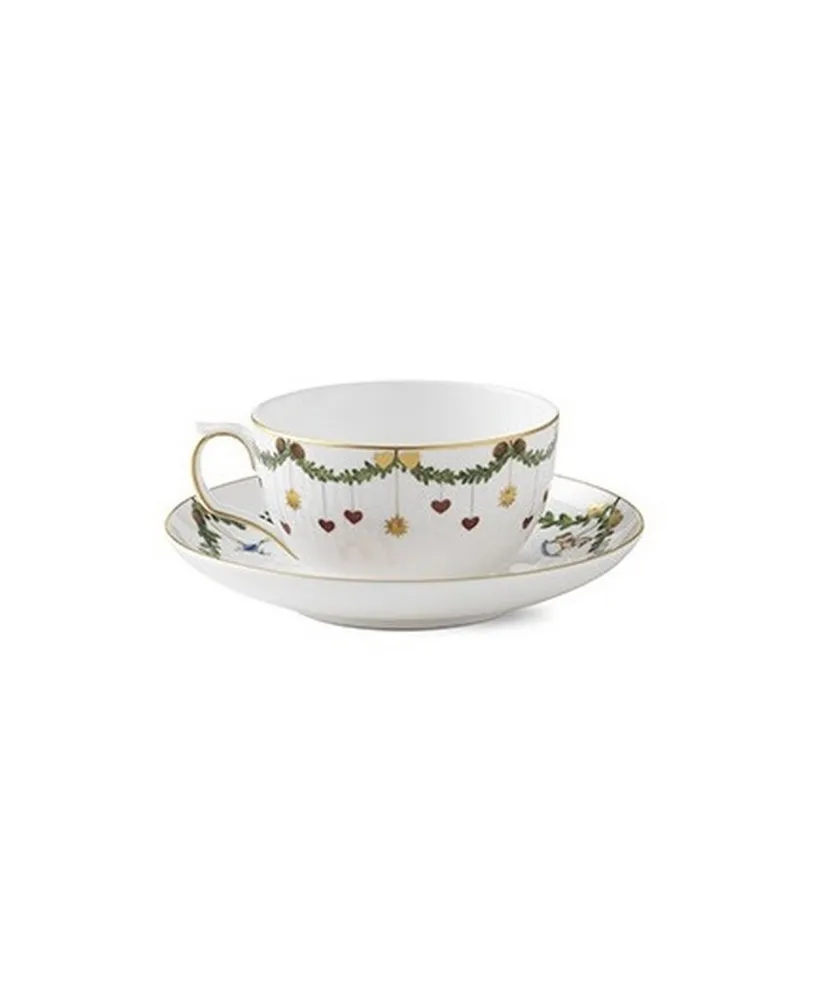 Star Fluted Christmas Teacup Saucer