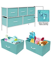 Sorbus 5 Drawers Dresser- Storage Unit with Steel Frame, Wood Top, Fabric Bins - for Bedroom, Closet