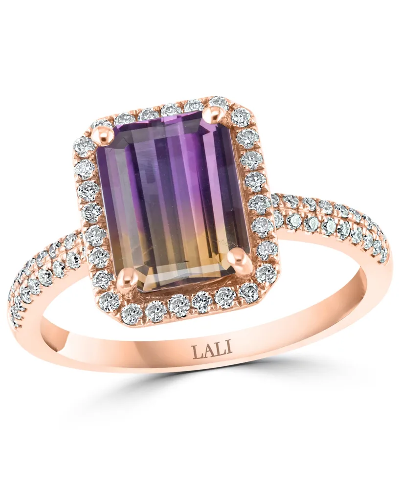 Ametrine (2-1/2 ct. t.w.) & Diamond (1/3 ct. t.w.) Statement Ring in 14k Rose Gold