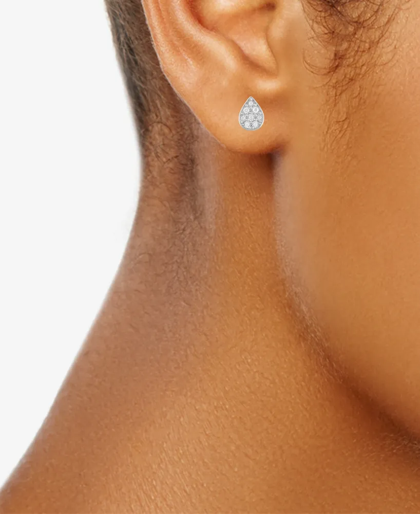 2-Pc. Set Diamond Teardrop Pendant Necklace & Matching Stud Earrings (3/8 ct. t.w.) in Sterling Silver