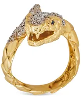 Diamond Snake Ring (1/4 ct. t.w.) in 14k Yellow Gold-Plated Sterling Silver - 14K Gold