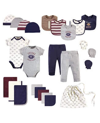 Hudson Baby Baby Boys Layette Start Set Baby Shower Gift 25pc, Football, 0-6 Months