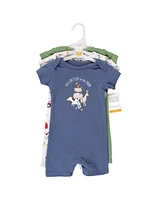 Hudson Baby Baby Boys Hudson Cotton Rompers Farm Animals