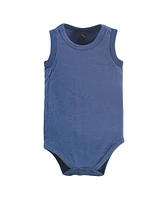 Hudson Baby Baby Boys Cotton Sleeveless Bodysuits, Surfer Dude, 5-Pack