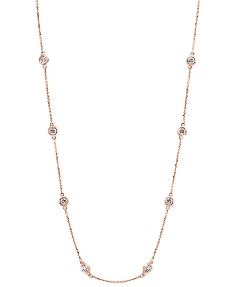 Effy Diamond Bezel 20" Statement Necklace (1 ct. t.w.) in 14k White, Yellow or Rose Gold