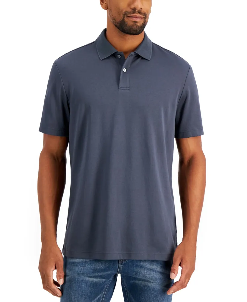 Alfani Men's Regular-Fit Solid Supima Blend Cotton Polo Shirt, Created for Macy's