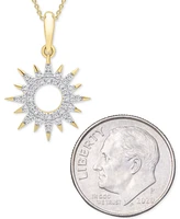 Wrapped Diamond Sun Pendant Necklace (1/10 ct. t.w.) in 14k Gold Created for Macy's (Also available in Black Diamond)