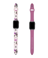 Men's and Women's Purple Floral and Purple 2 Piece Silicone Band for Apple Watch 38mm