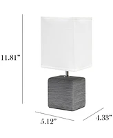 Simple Designs Petite Stone Table Lamp with Shade