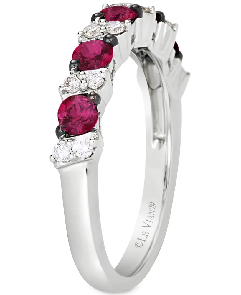 Le Vian Passion Ruby (1-1/20 ct. t.w.) & Nude Diamond (1/5 ct .t.w.) Band in 14k White Gold