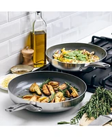 GreenPan Chatham Stainless Ceramic Nonstick 2-Pc. Frypan Set