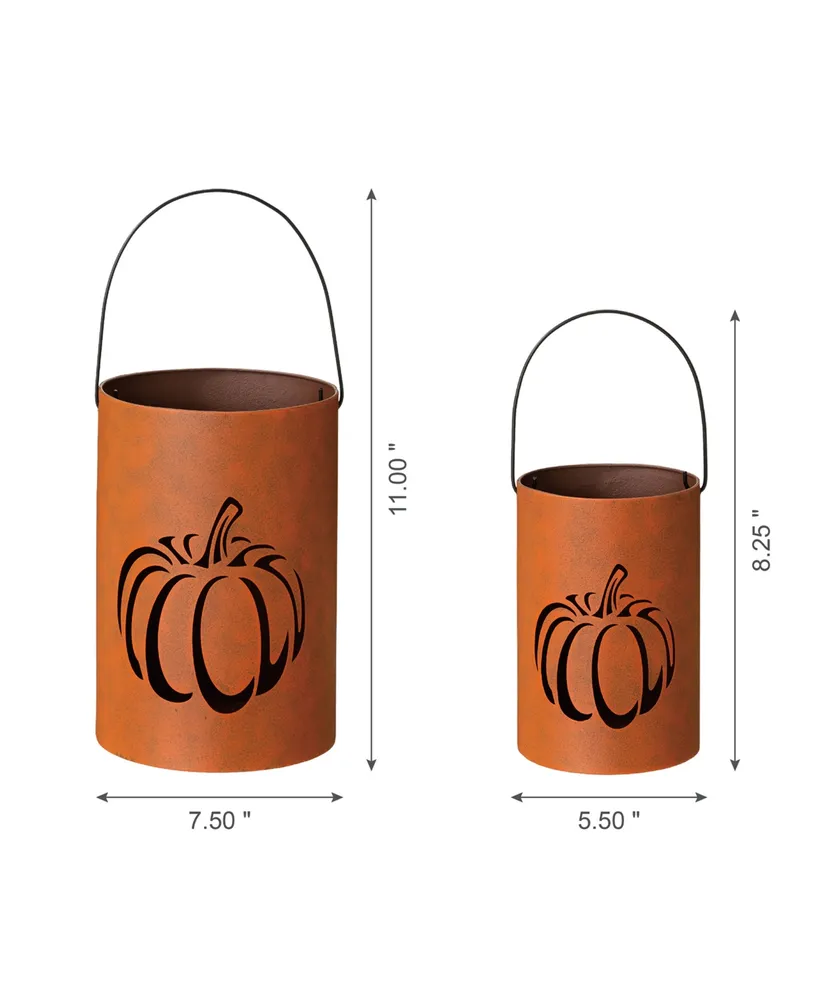 Glitzhome Set of 2 Pumpkin Bucket