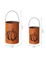 Glitzhome Set of 2 Pumpkin Bucket