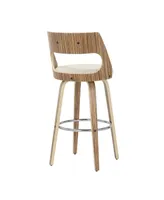 Cecina Mid-Century Modern Barstool with Swivel, Set of 2