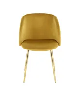 Fran Contemporary Chair, Set of 2 - Gold