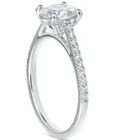 Portfolio by De Beers Forevermark Diamond Oval-Cut Cathedral Solitaire & Pave Engagement Ring (7/8 ct. t.w.) in 14k White Gold