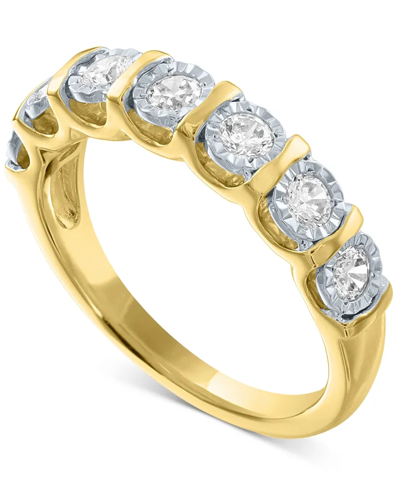 Forever Grown Diamonds Lab-Created Diamond Band (1/2 ct. t.w.) in 14k Gold-Plated Sterling Silver - Gold