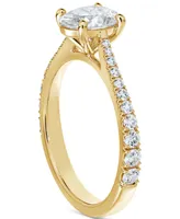 Portfolio by De Beers Forevermark Diamond Oval-Cut Solitaire Tapered Pave Engagement Ring (1-1/10 ct. t.w.) in 14k Gold