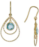 Sky Blue Topaz Double Teardrop Drop Earrings (2-1/5 ct. t.w.) in 14k Gold-Plated Sterling Silver