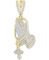 Men's Diamond Praying Hands Pendant (1/3 ct. t.w.) in 10k Gold