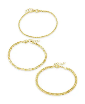 Women's Bold Chain Bracelet, Set of 3