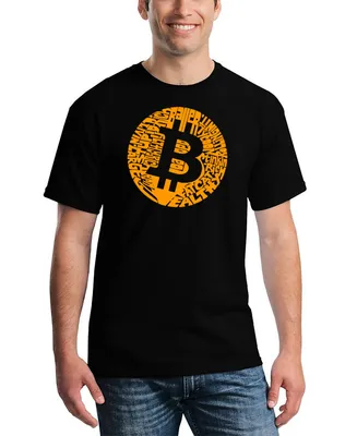 La Pop Art Men's Bitcoin Word T-shirt