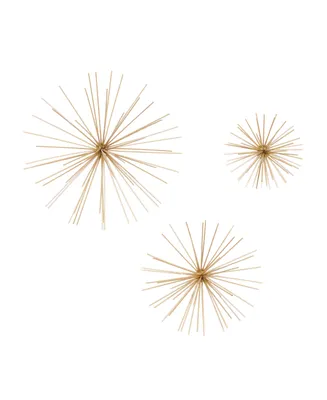 Contemporary Abstract Wall Decor, Set of 3 - Gold