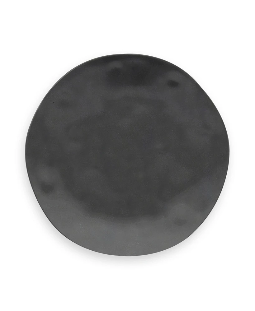 Tarhong Planta Matte Black Melamine Dinner Plates, Set Of 6