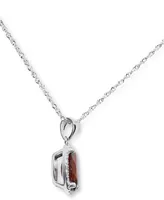 Rhodolite Garnet (2 ct. t.w.) & Diamond (1/20 ct. t.w.) Oval Halo Pendant Necklace in 14k White Gold, 16" + 2" extender