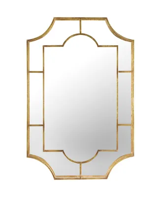Art Deco Metal Framed Wall Mirror, Gold-Tone - Gold