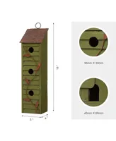 Glitzhome Distressed Window Shutters Birdhouse, 18''